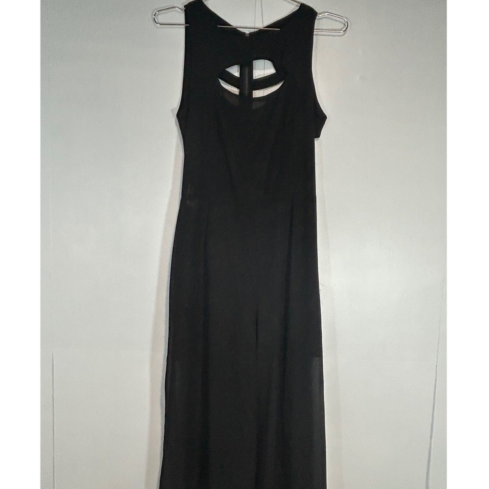 Black Jumpsuit Women Medium Cut Out Back Wide Leg Flowy Dark Romance Chic party